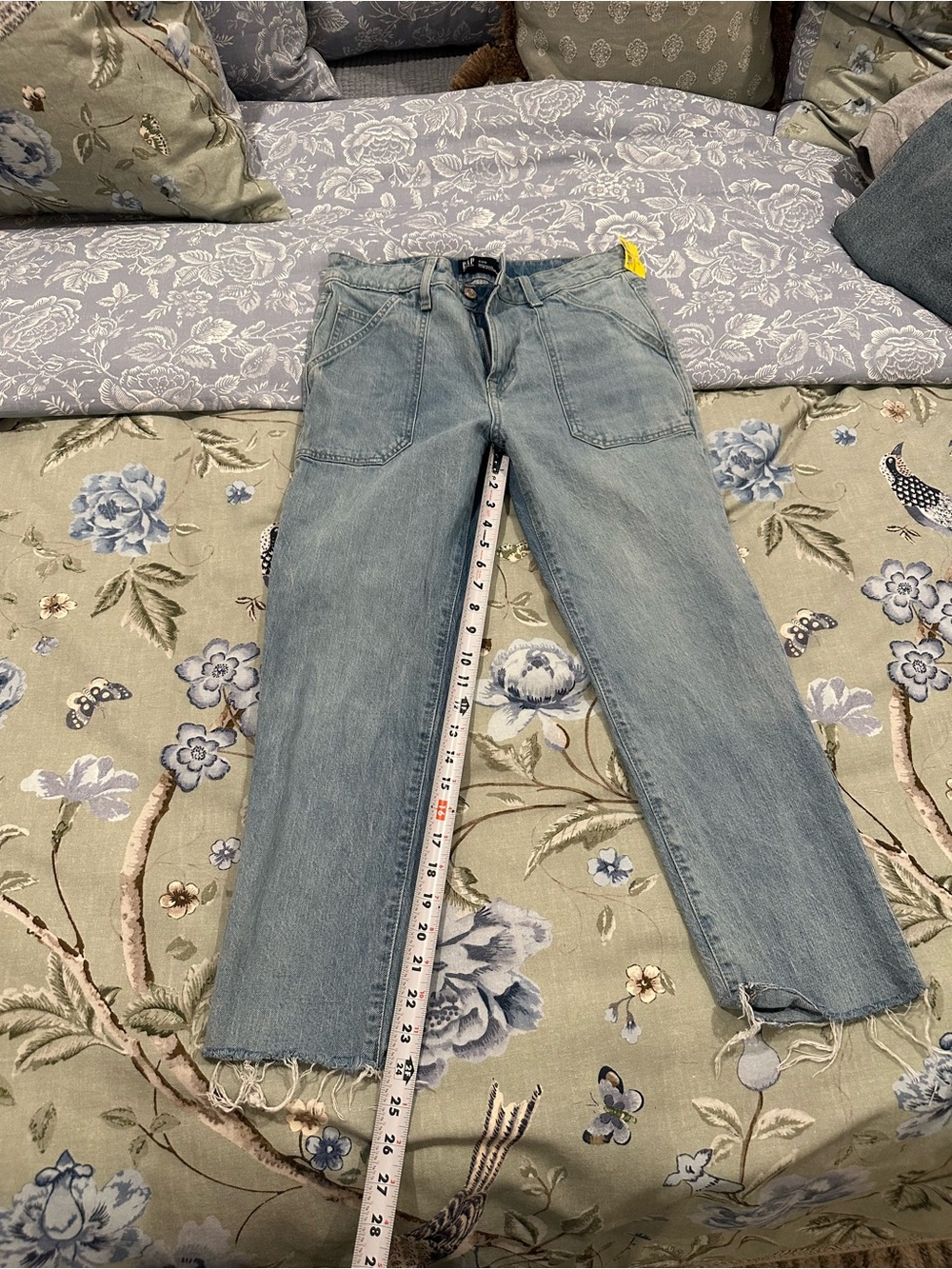 GAP Light Blue Cropped Jeans with Raw Hem